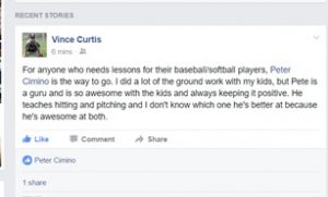 testimonial from father of Vince Curtis